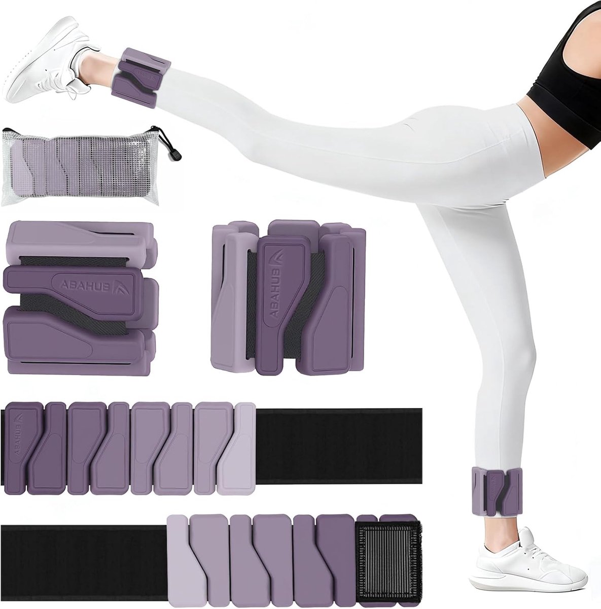 Verstelbare gewichtshandboeien voor armen en benen, ideaal voor thuisworkouts, yoga en pilates, set van 2 (0.9 kg totaal)