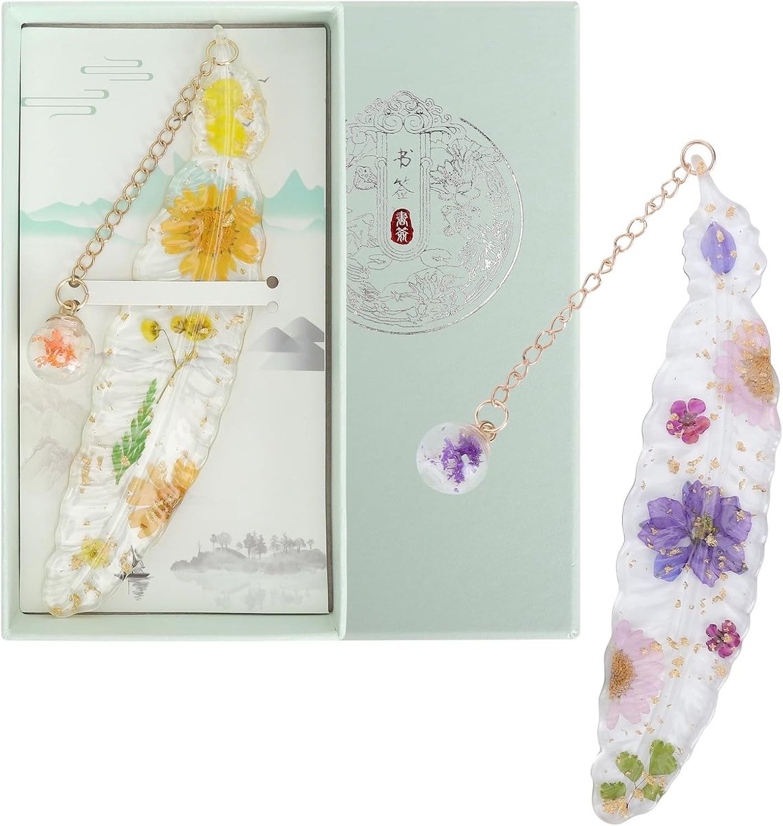 Bladwijzer met geperste bloemen, unieke leesaccessoires voor boekenliefhebbers, perfect cadeau voor leraren en moeders