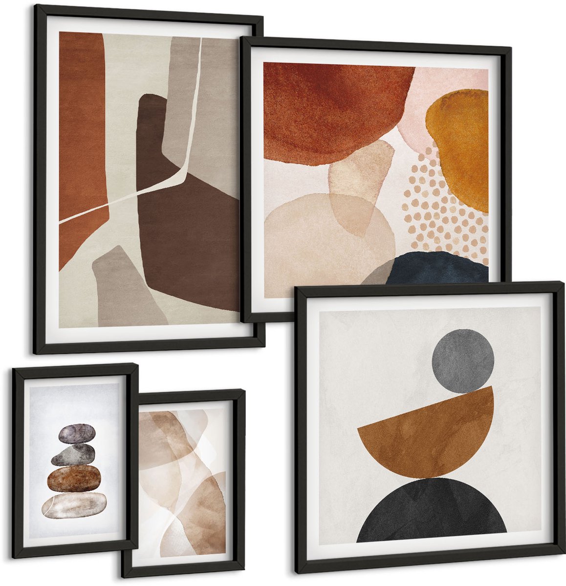 Tulup 4-Delige Schilderij Set - Abstracte schilderijen, moderne decoraties - 50 x 50 cm, 20 x 30 cm en 40 x 60 cm - Decoratieve Muurdecoratie - Slaapkamer - Woonkamer Decoratie