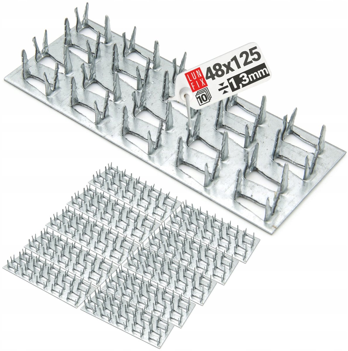 LUN FIX - Platte verbindingsstukken - 48 x 125 x 1,3 mm - 10 stuks