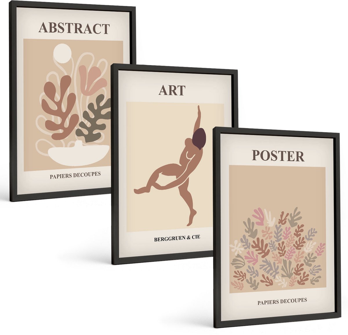 Tulup 4-Delige Schilderij Set - Stijlvolle abstracte composities van Henri Matisse - 40 x 60 cm - Schilderijen Set - Wanddecoratie - Woonkamer - Moderne Wanddecoratie