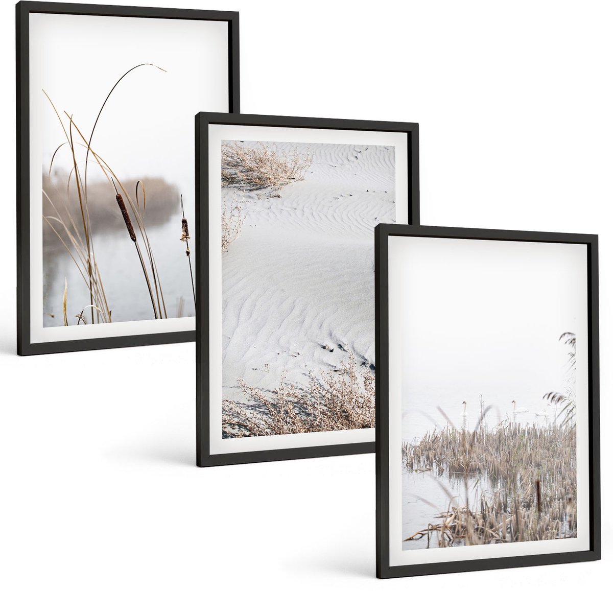 Tulup 4-Delige Schilderij Set - Waterplanten, delicate zomergezichten - 40 x 60 cm - Muurdecoratie - Decoratieve Schilderijen - Wohnzimmer - Wanddecoratie