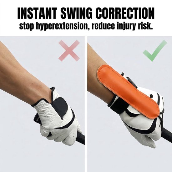 Golf Trainingshulpmiddel, Handgelenksteun van Neopreen, Verstelbare Swing Trainer in Oranje van GOLF — afbeelding 4