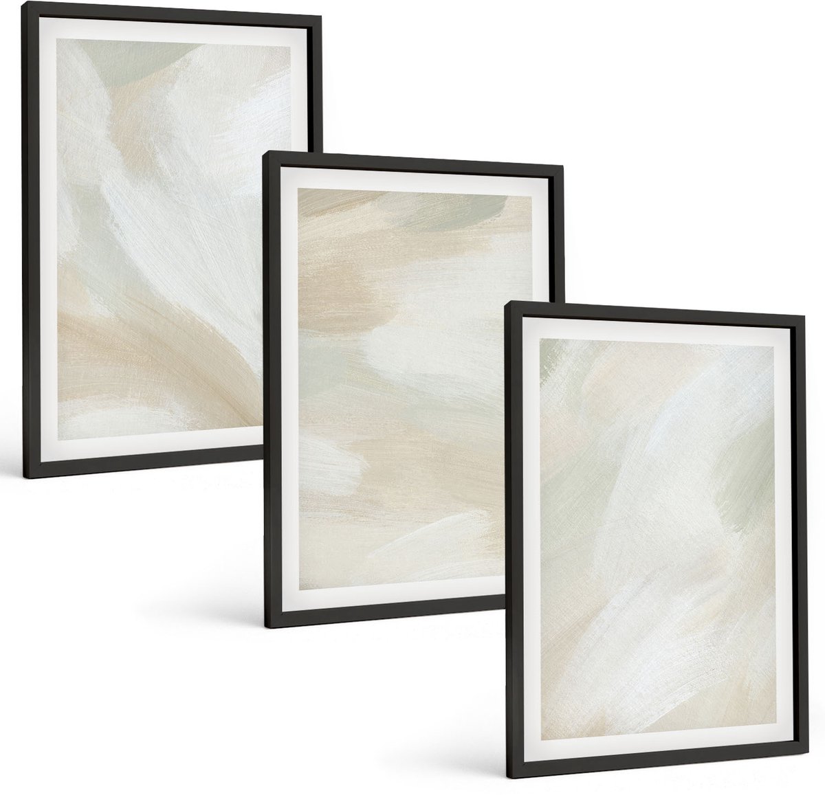 Tulup 4-Delige Schilderij Set - Verftextuur, sporen van verf, minimalisme - 40 x 60 cm - Moderne Wanddecoratie - Slaapkamer