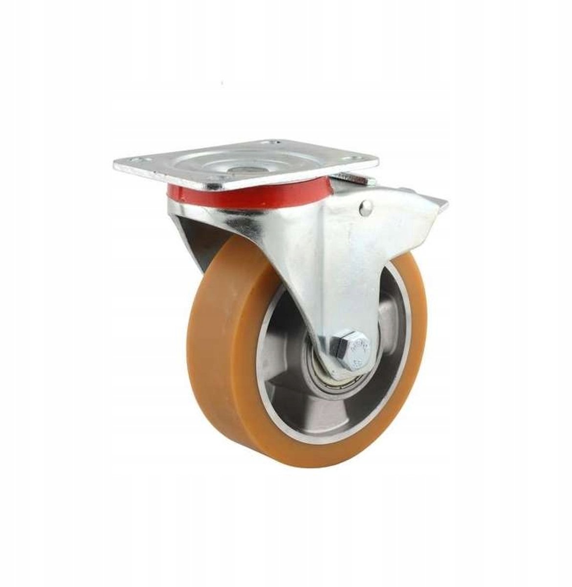 Zwenkwiel met rem 125mm, 200kg - Aluminium/Polyurethaan