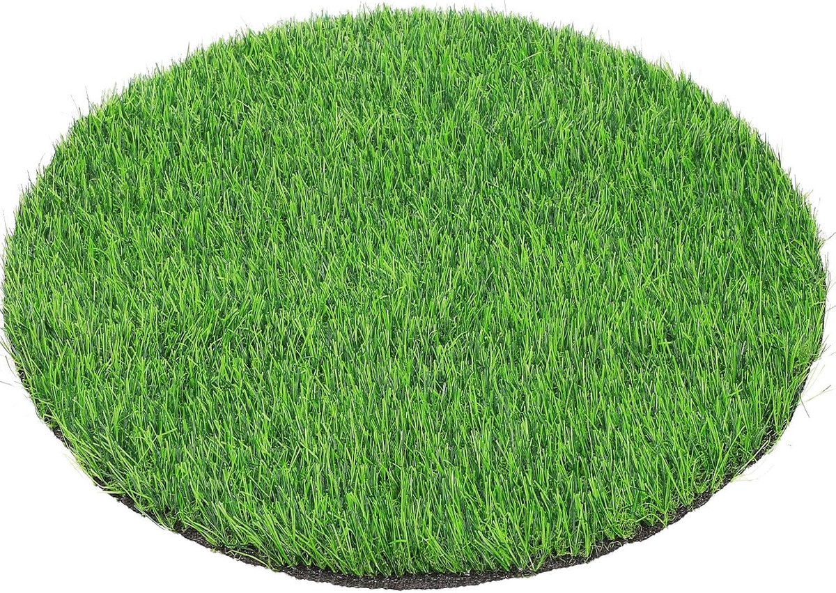 Kunstgrastapijt, rond, groen, 50 cm diameter, tafelkleed voor woonkamer en terras, veelzijdige tafeldecoratie voor - ShopVlot