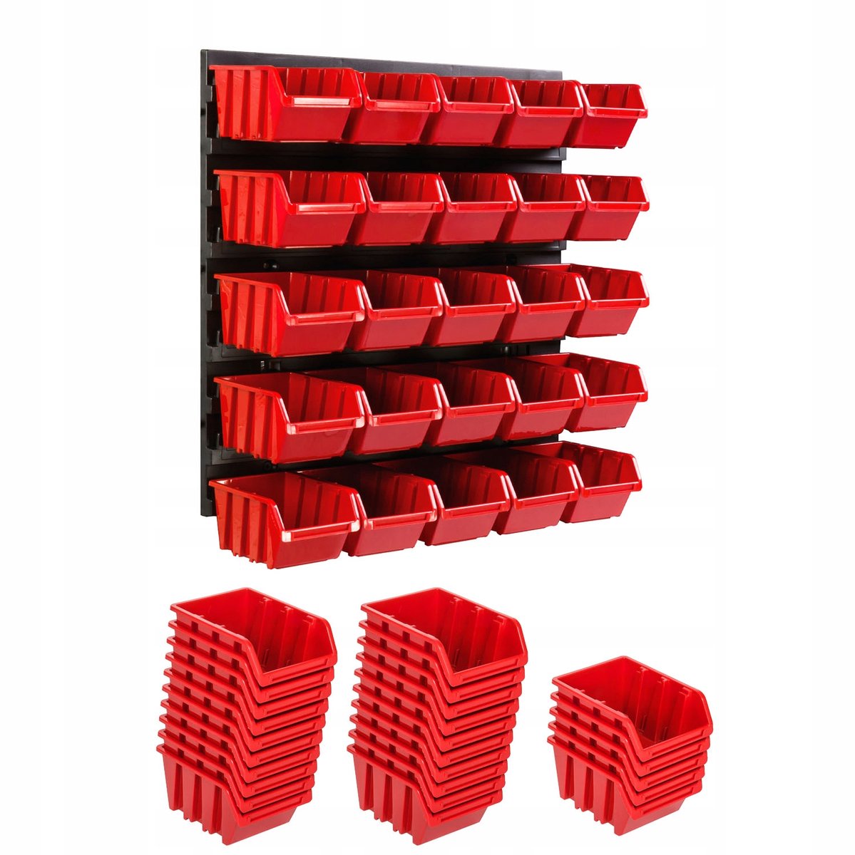 Gereedschapswand met 25 bakjes - 39x39 cm - Werkplaatsorganisatie