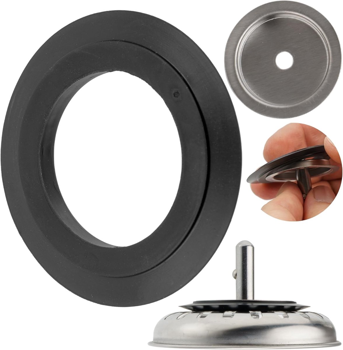 Vervangingsring voor afvoerputje - Ø 54.5 mm - Flexibel rubber - Geschikt voor diverse keukenafvoeren - ShopVlot