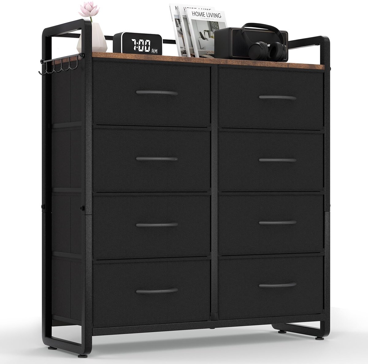 HOKEEPER Commode met 8 laden, stoffen bekleding - ShopVlot