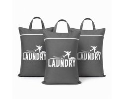 Ultiluxe® Waszakken XL - 3 stuks - Waszak voor wasgoed - Grote wasnetjes met rits - Reis waszakjes - 45 x 55 cm - Wastas groot - Wasnetten met handvaten - Waszakje lingerie - Wasnet wasmachine - Kwetsbare kleding - Laundry bag - Draagbaar - Grijs
