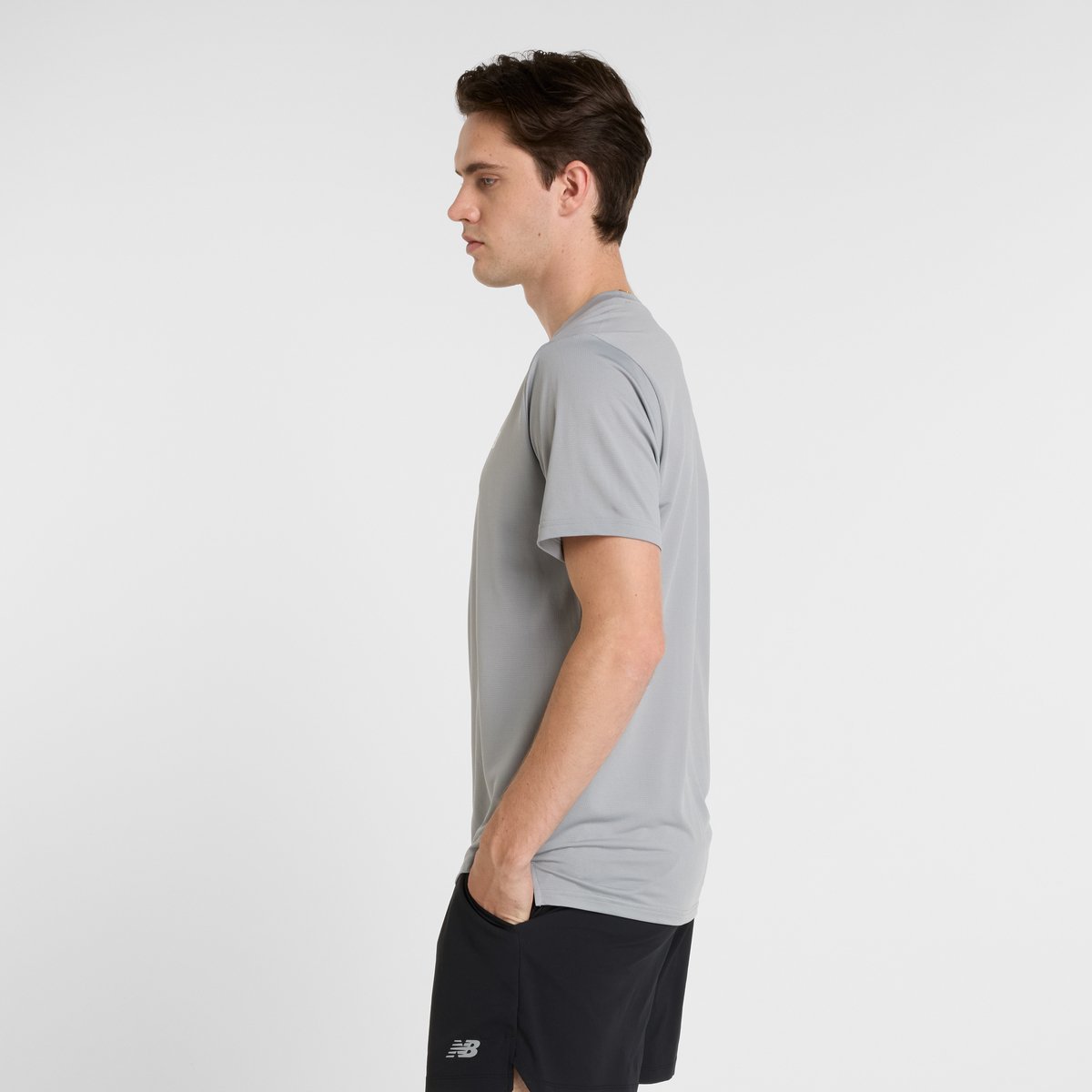 New Balance Sport Short Sleeve T-Shirt Heren Sportshirt Grijs