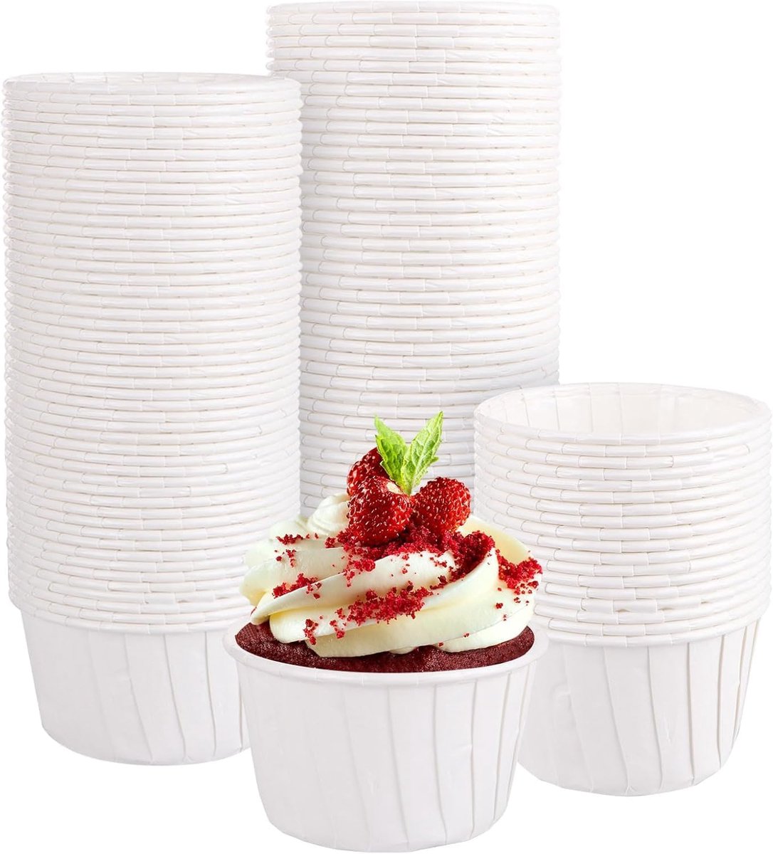 Papieren Bakvormpjes 100st - Wax Papier Cupcake Liner - 8 Kleuren Keuze - Ideaal voor Oven en Magnetron - ShopVlot