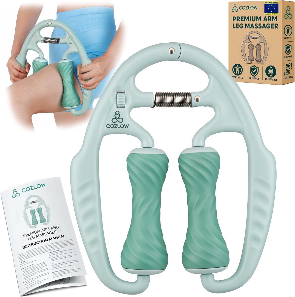 Massage roller dubbele triggerpunten - groene mist - voor spierherstel - verlichting bij tennisarm - ShopVlot