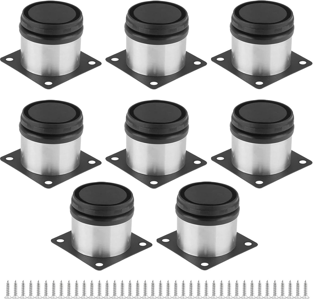 Meubelpoten 50x50mm - verstelbaar - roestvrij staal - stabiele bevestiging - ShopVlot
