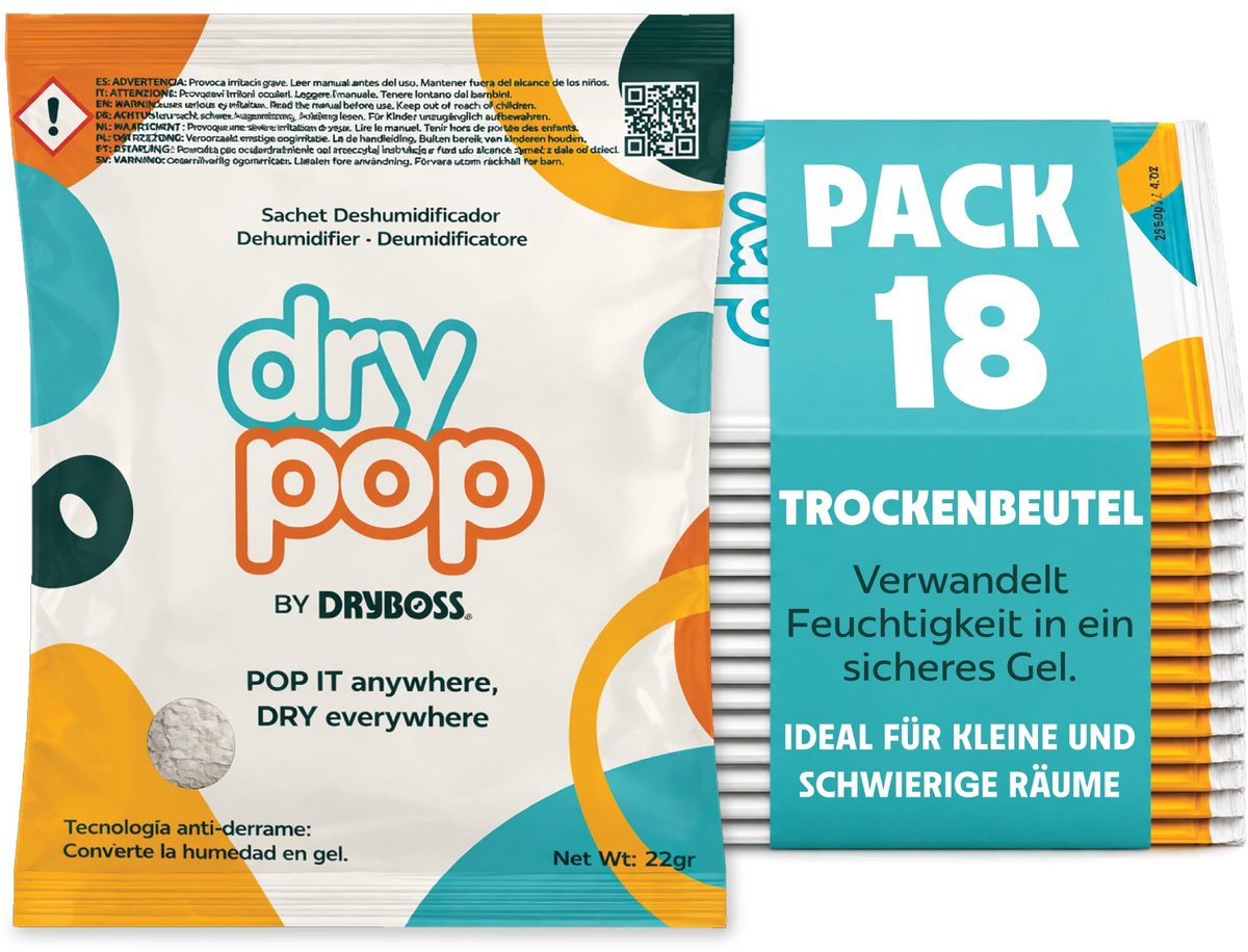 Vochtabsorberende zakken 18 stuks - luchtontvochtiger 20 g - veilig en compact - ideaal voor laden en kasten - ShopVlot