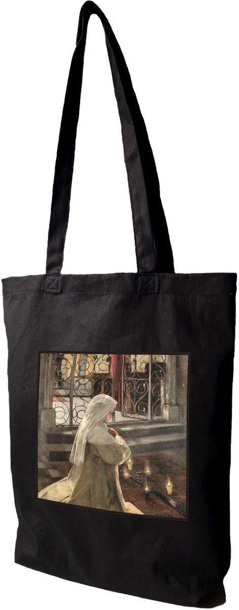 Stijlvolle Canvas Shopper met Grote Print - Merkloos