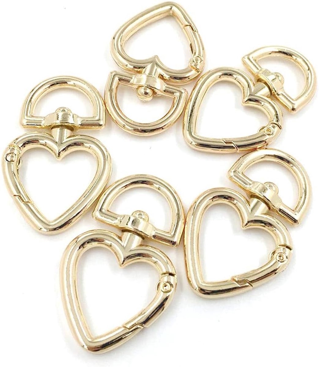 Swivel Buckles 20pcs - 3/4 inch - Zinklegering - Hartvorm voor sleutelhangers - m-winkel
