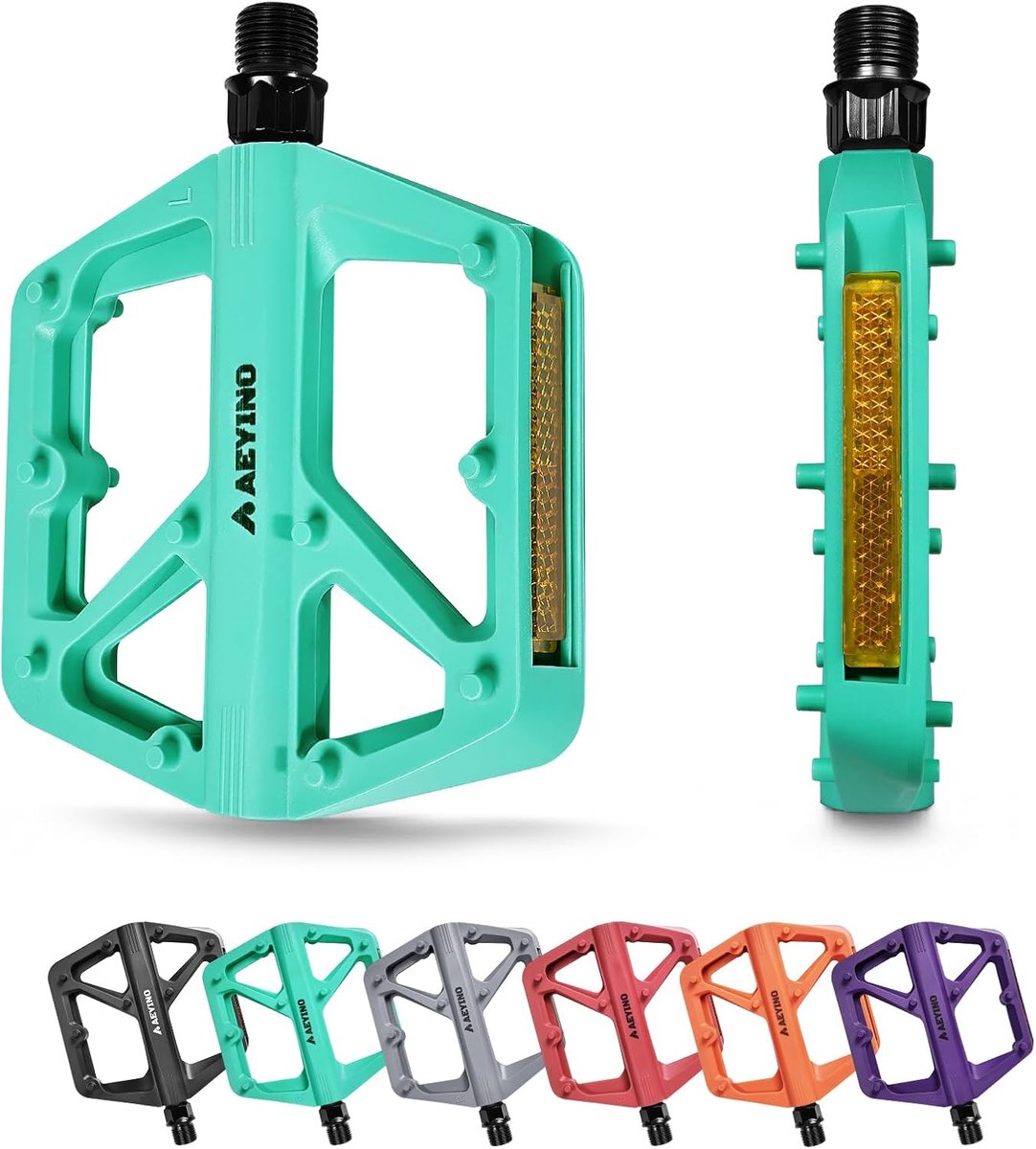 MTB Pedalen Nylon Antislip Plat - 9/16 Inch - Robuust en Duurzaam - Voor Veilig Fietsen - ShopVlot