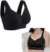 Sport bh - Sportbeha dames - Sport Kleding - Kledij - Bra – Sportkleding - Comfort BH Dames - Sport BH Dames - Yoga BH - Corrigerende BH – Zwart - LOUZIR