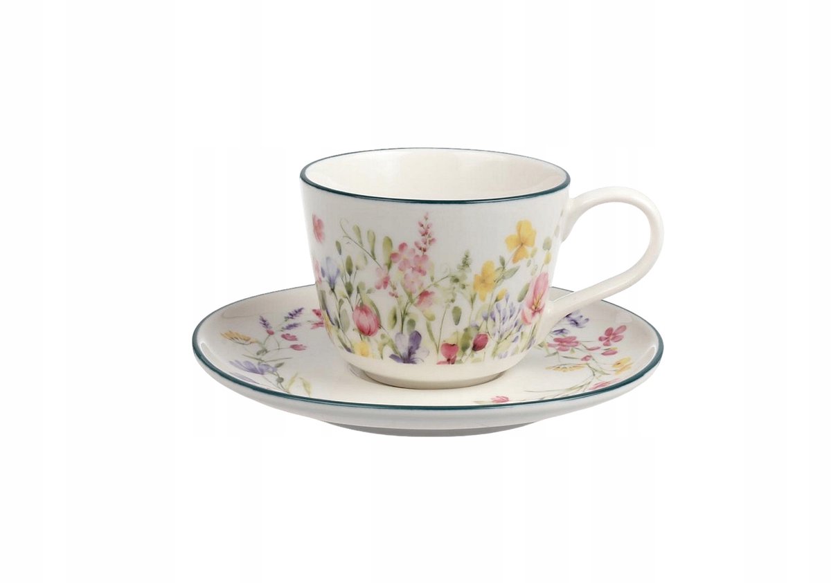 Keramische Kop & Schotel 250ml - Bloemrijk Design