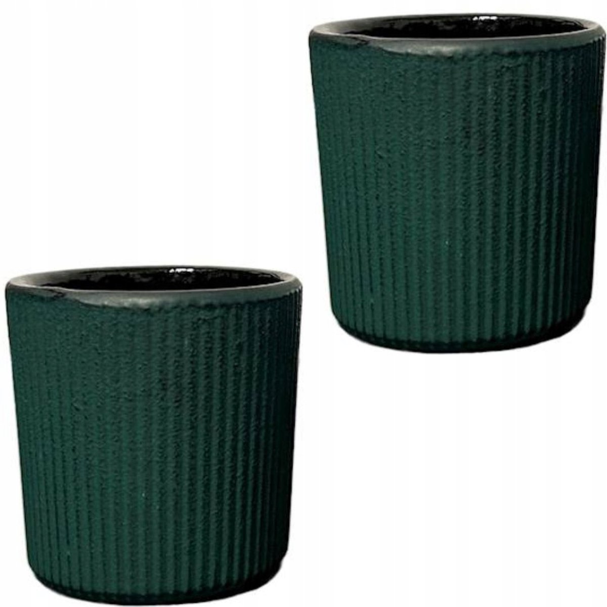 Set van 2 Groene Gietijzeren Theekopjes, 100 ml