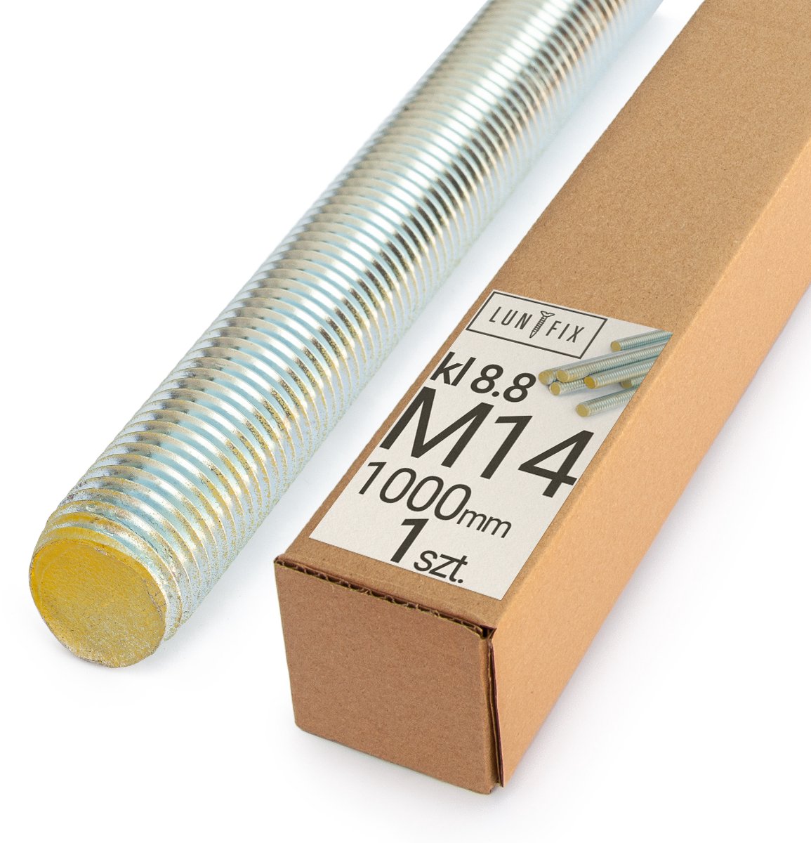 LUN FIX - Draadstang M14 gegalvaniseerd 100cm 1m - staal 8.8 - 1 stuk