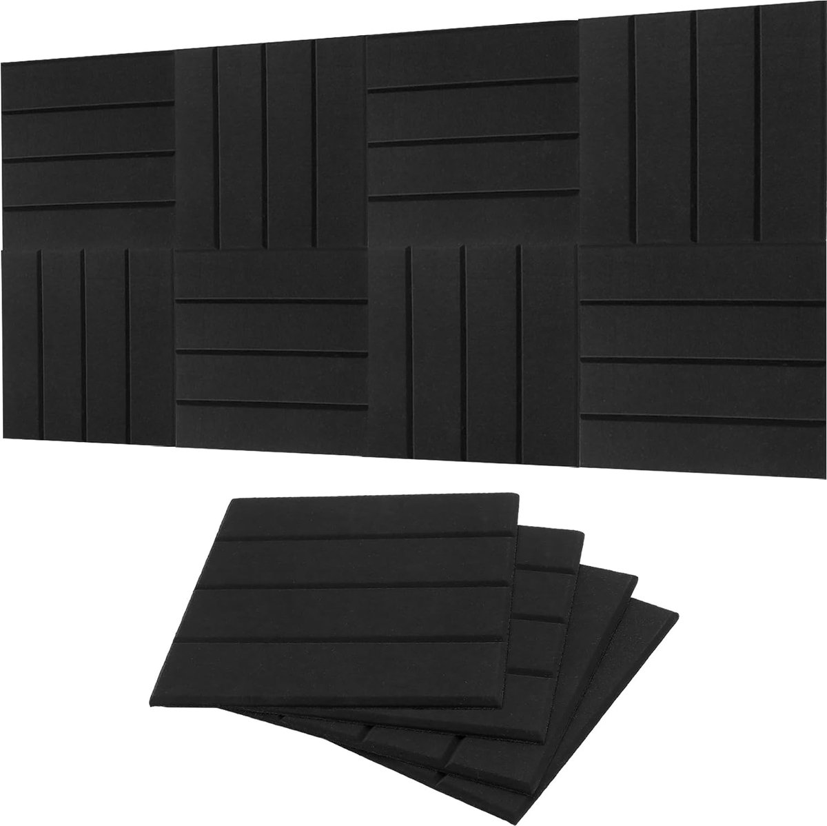 Geluiddempende panelen 30 x 30 cm - polyester - zelfklevend - voor betere akoestiek - ShopVlot