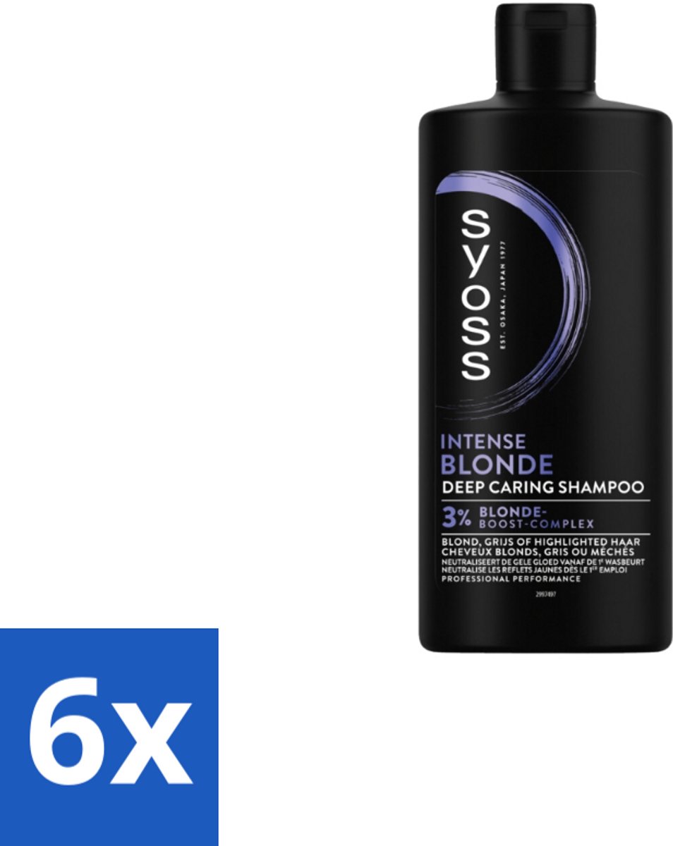 6 x SYOSS - Blonde - Shampoo - Langdurige Styling - 440ml - Blond Shampoo - Blonde Haarkleur - Gele Gloed Neutraliseren - Haarverzorging Blond Haar - Syoss Shampoo