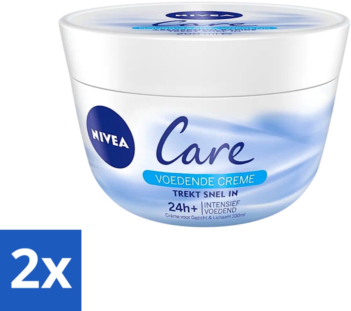 2 x NIVEA - Bodycrème - Verzorging - Voedend - Snel Intrekkend - 200 ml - Nivea Bodycrème - Intensieve Voeding - Hydraterende Crème - Crème Voor Gezicht En Lichaam - Droge Huid