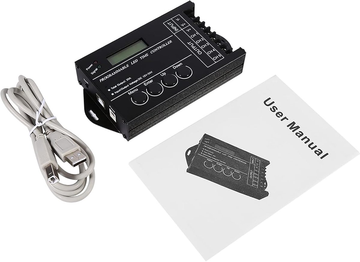 LED controller 5 kanalen - programmeerbaar - tijdkleur aanpasbaar - dynamische verlichting - ShopVlot