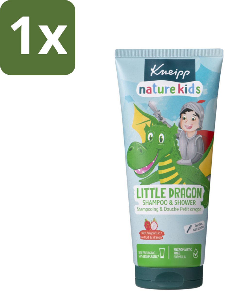 1 x Kneipp - Shampoo & Showergel - Little Dragon - 200 ml - Kneipp Little Dragon Shampoo - Shampoo En Douchegel Voor Kinderen - Gevoelige Huid Verzorging - Vegan Shampoo - Dragonfruit Geur