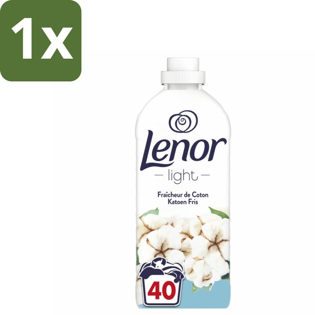 1 x Lenor Light - Wasverzachter - Katoen Fris - Fris & Zacht - 40 Wasbeurten - Wasverzachter Katoen Fris - Wasverzachter Katoen - Wasverzachter Fris - Wasverzachter Milde - Wasverzachter Plantaardig