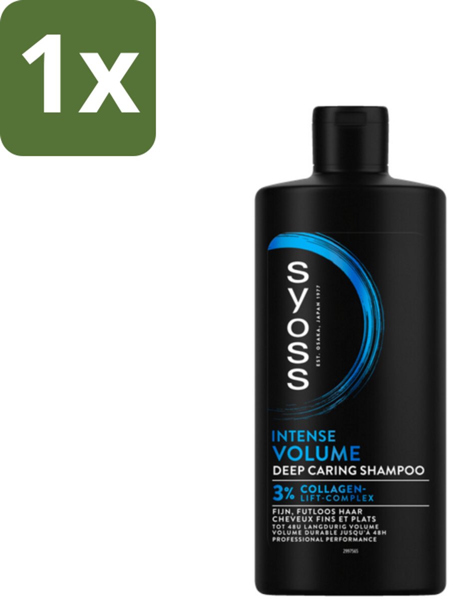 1 x SYOSS - Volume 440 ml - Shampoo - Voor Volumeboost - 440ml - Volume Shampoo - Fijn Haar Shampoo - Volumeboost Shampoo - Salonkwaliteit Shampoo - Volume Shampoo Voor Futloos Haar