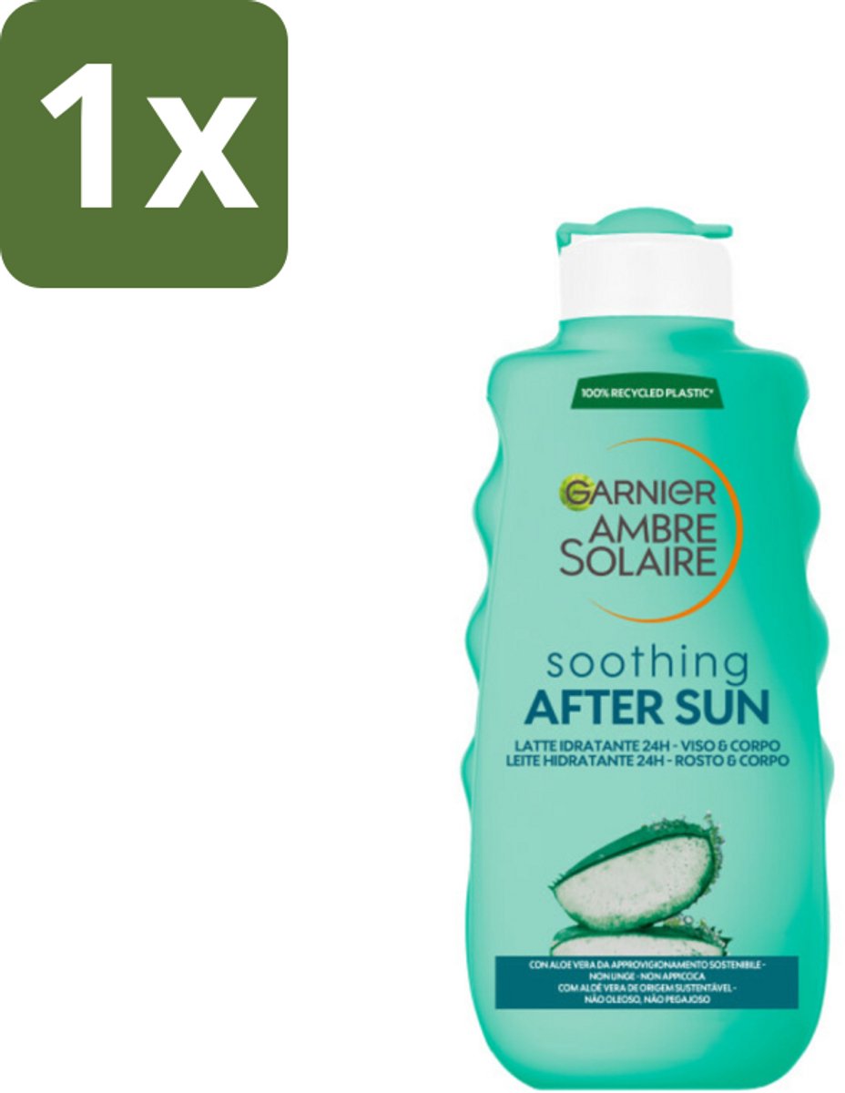 1 x Garnier - Ambre Solaire - Aftersun Melk - Verzachtend - 175 ml - Aftersun Melk - Zonverzorging - Huid Verzorging - Huid Kalmeren - Aloë Vera