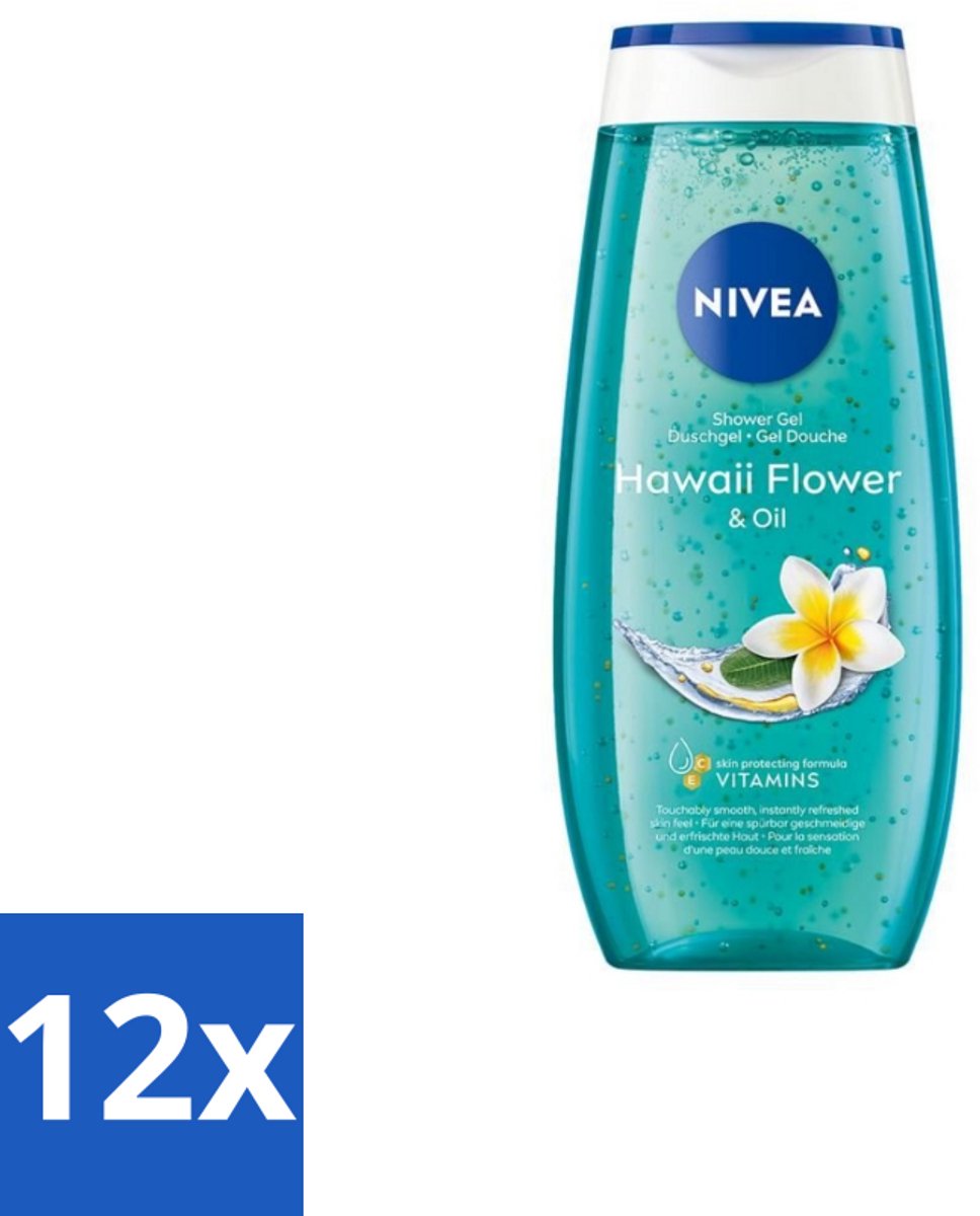 12 x NIVEA - Douchegel - Hawaii Bloem & Olie - Verzorgend & Verfrissend - 250 ml - NIVEA Douchegel - Douchegel Hawaii - Verzorging Douchegel - Hydraterende Douchegel - Douchegel Voor Alle Huidtypen