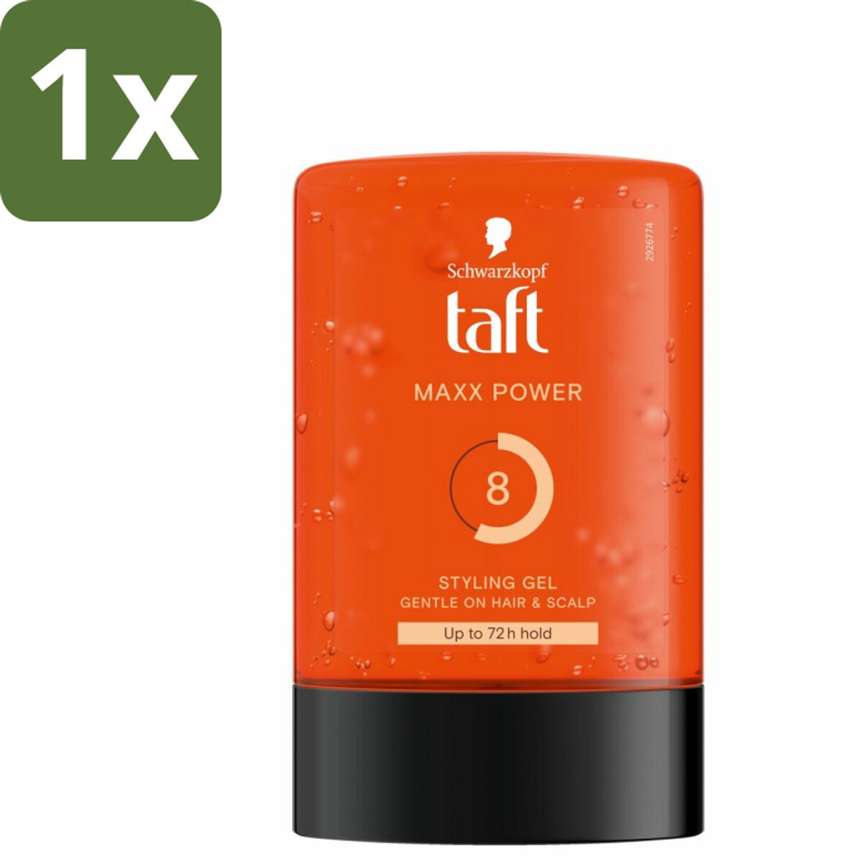 1 x Taft - Maxx Power 8 - Styling Gel - Langdurige fixatie - 300 ml - Styling Gel Voor Mannen - Langdurige Fixatie - Hold Level 8/15 - Haar Fixatie - Stijl Voor Korte Kapsels