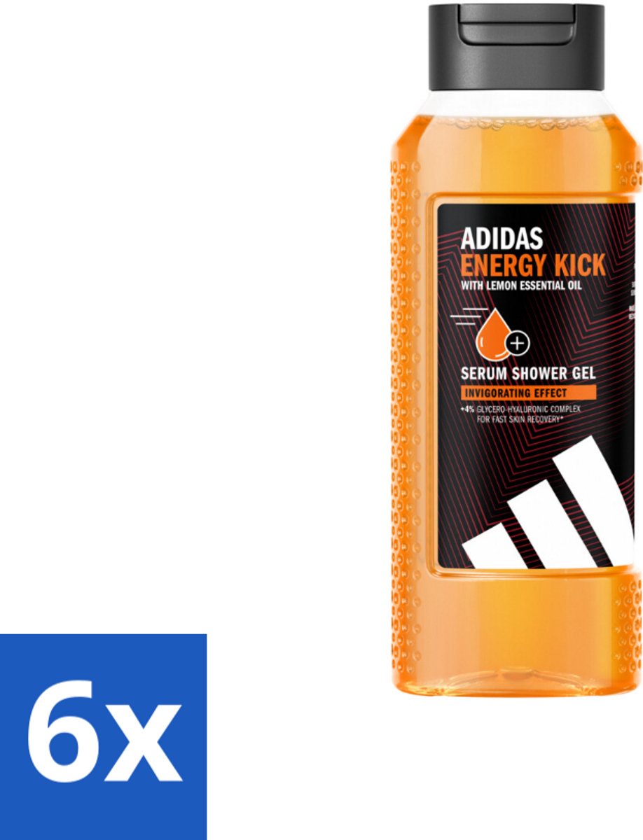 Adidas – Douchegel – Active Skin & Mind Energy Kick – 250 ml - Voordeelverpakking - 6 stuks