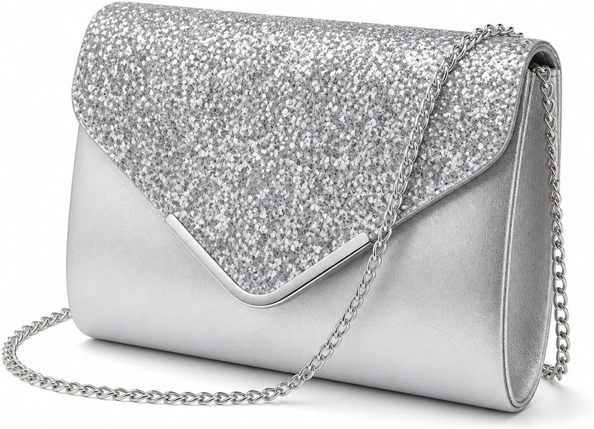 Clutch dames - elegante schoudertas - glanzende pailletten - perfect voor avonden uit - ShopVlot
