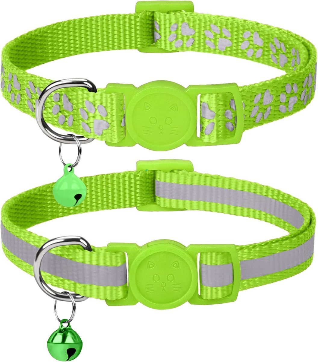 Kat halsband met bel - Reflecterend en verstelbaar - Veiligheidssluiting - Voor katten van 15-20 cm - ShopVlot