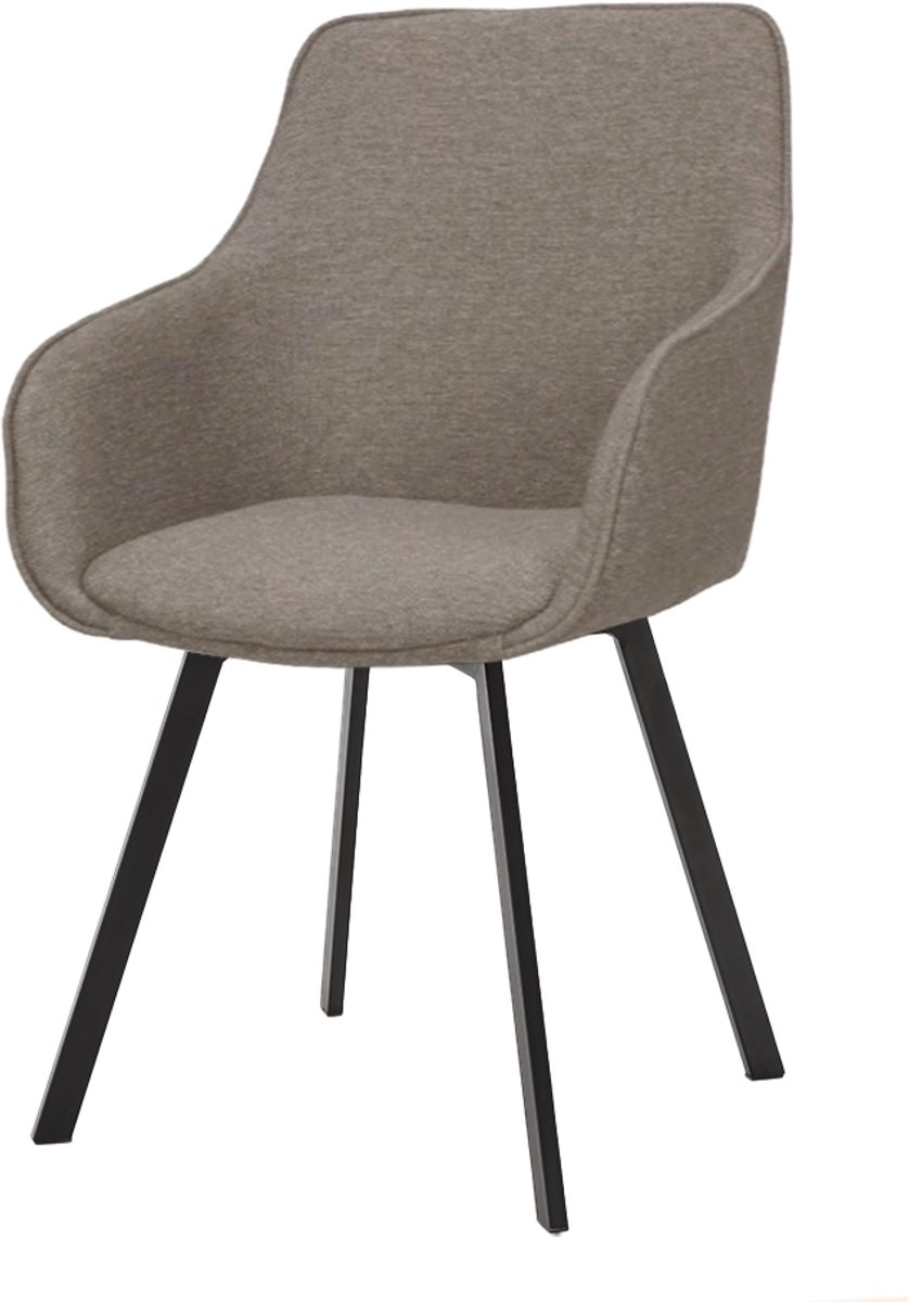 Tower Living Armstoel Borgo Bjorn 34 Beige/Grijs Draaibaar - Set van 2