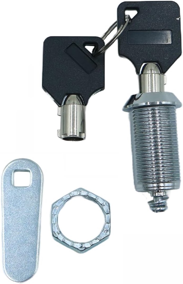 Buishendelslot 30 mm - zinklegering - met schroefdraad - veilig voor brievenbus en kast - ShopVlot
