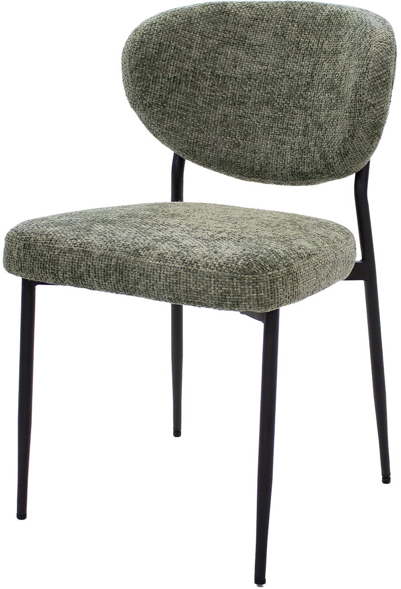 Giga Meubel Eetkamerstoel Vajèn - Stof - Groen - Set van 2