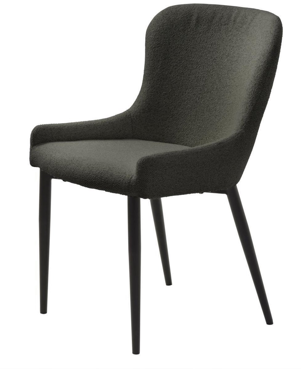 Eetkamerstoel Grijs Bouclé - Zithoogte 47cm - 60x52x82cm - Set van 2