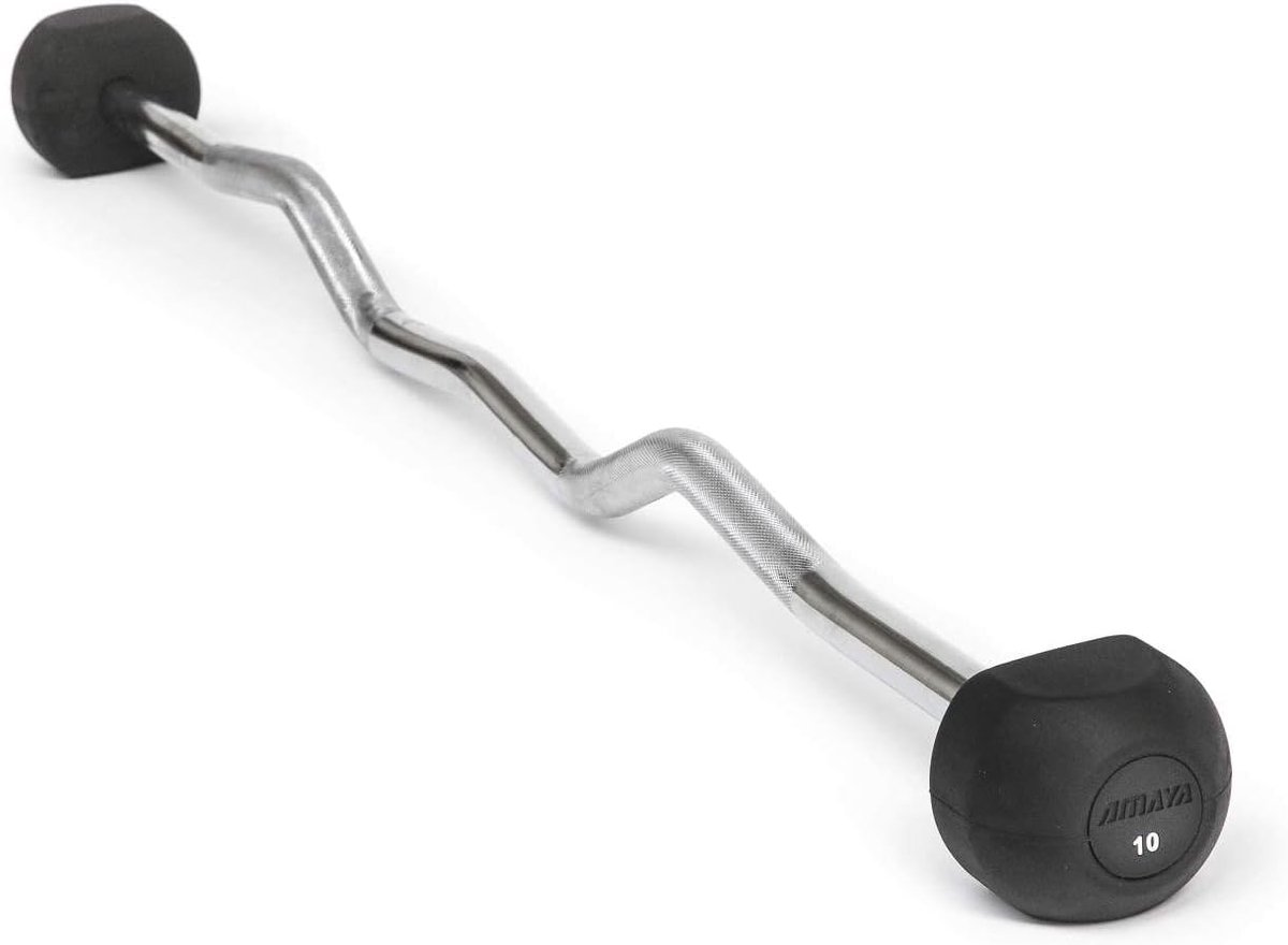 Rubber bend bar 10 kg - zwart - staal met rubber coating - ideaal voor fitness - ShopVlot
