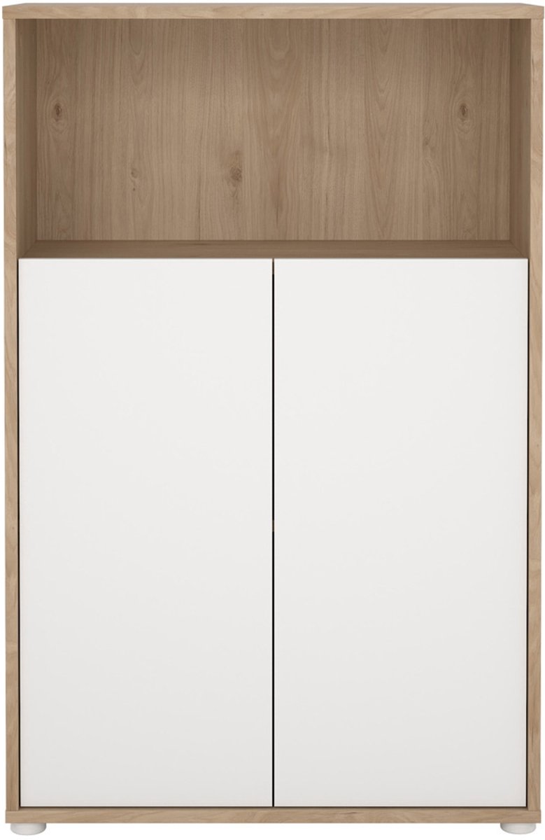 Giga Living Boekenkast Sign - Wit/Naturel - 80x34x124cm