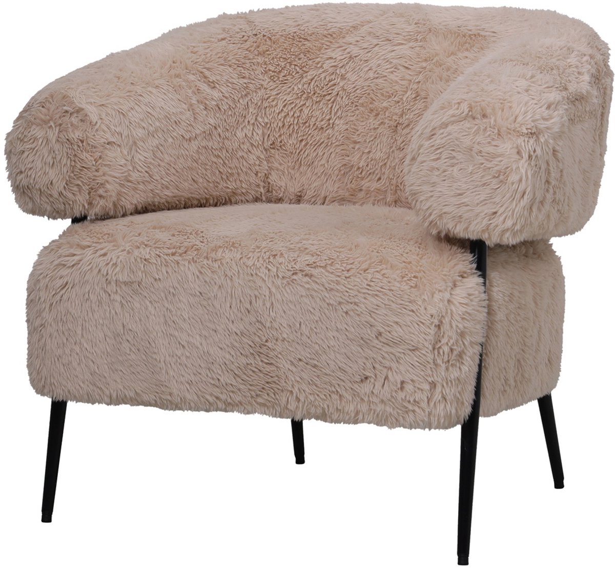 DÉJA Living Fauteuil Bogo Fluffy - Taupe Stof - 86x74x78cm