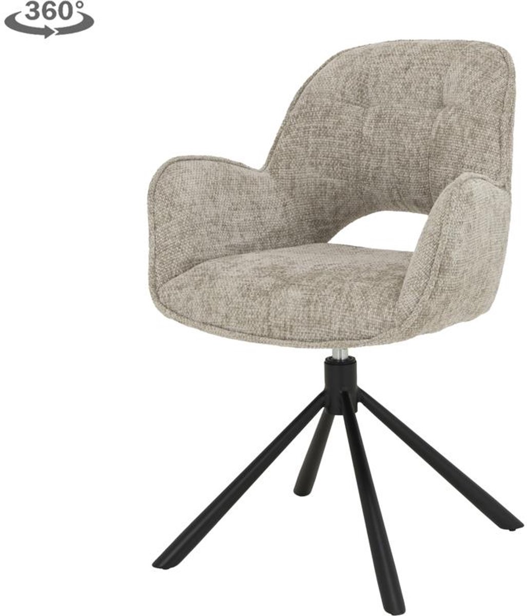 Tower Living Eetkamerstoel Isola - Beige Stof - 64x63x89cm