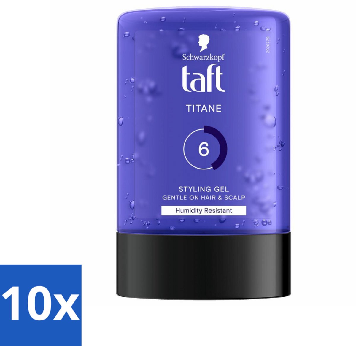 10 x Taft - Titane 6 - Styling Gel - Krachtige fixatie - 300 ml - Krachtige Fixatie - Titanium Hold - Haar Styling Gel - Sterk Haar - Vochtbestendig Haar