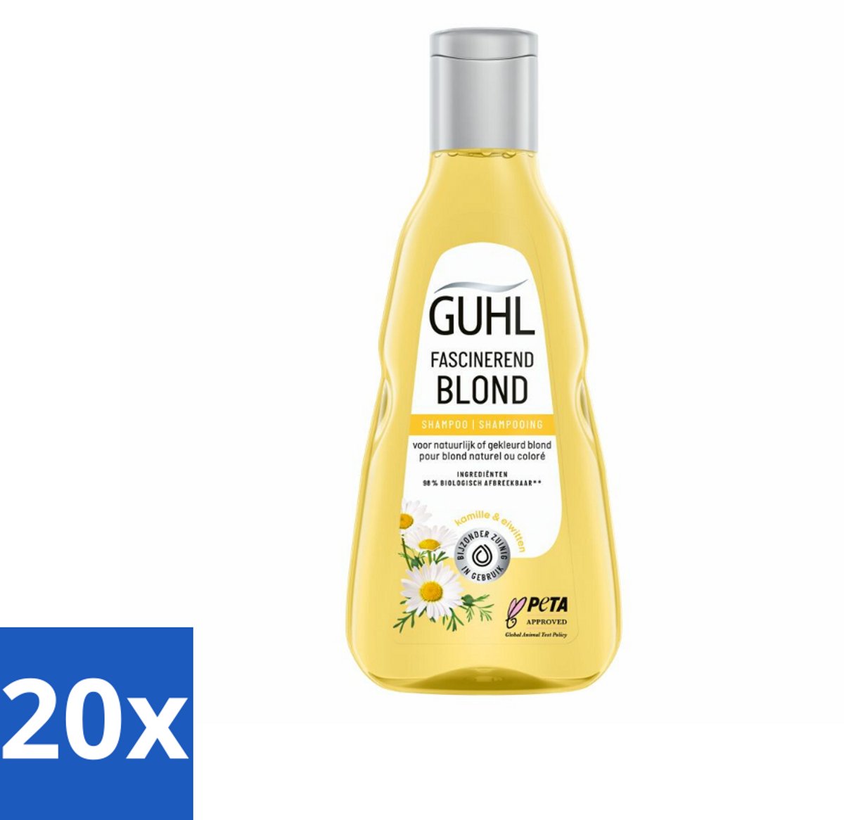 20 x Guhl - Shampoo - Colorshine Blond - 250 ml - Blond Haar - Stralend Blond Haar - Kleurverzorging - Glans - Chardonnay Bes