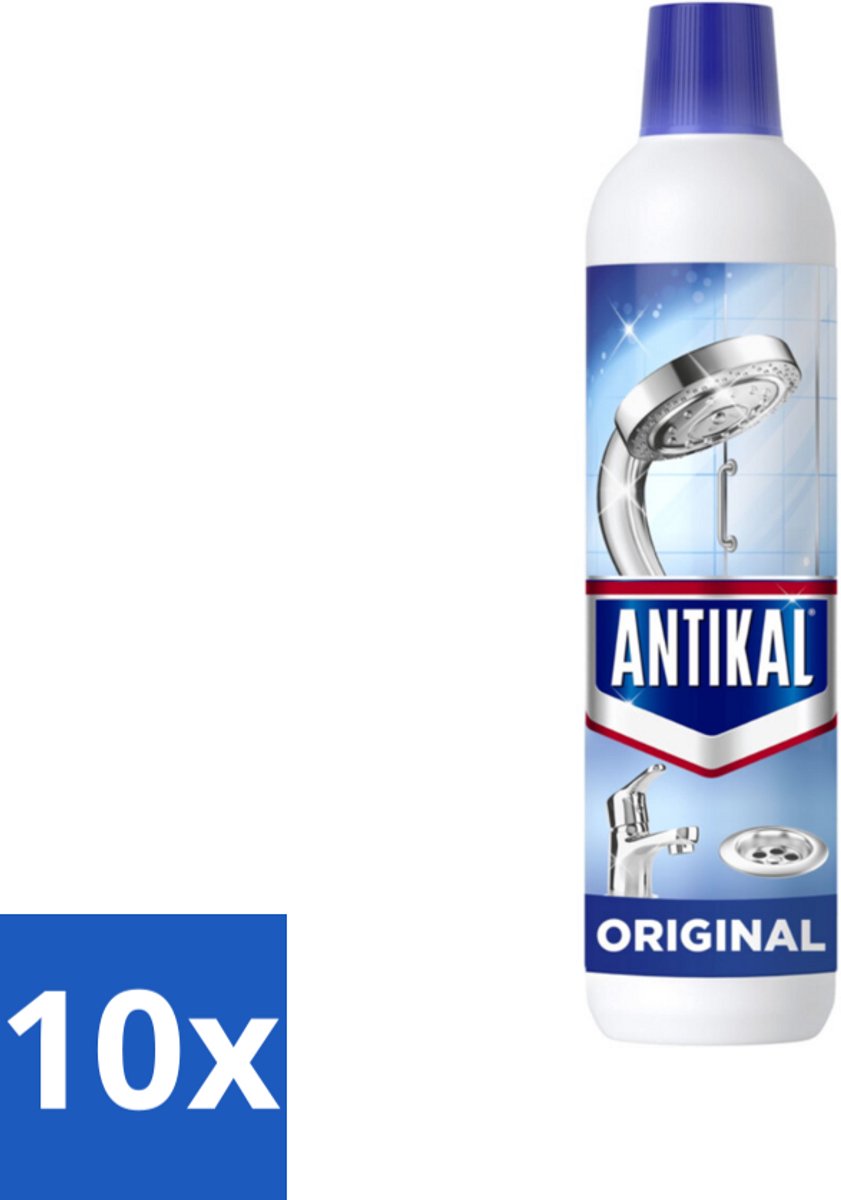 10 x Antikal Original Gel - Kalkreiniger - Extra Hechting - Diepwerkend - 750 ml - Kalkreiniger - Kalkaanslag - Anti-druppel - Diepwerkend - Verticale Oppervlakken